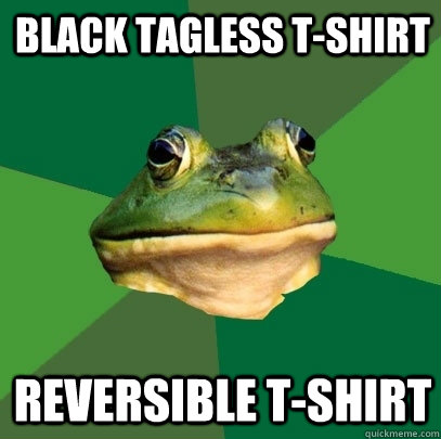 Black tagless T-shirt Reversible T-Shirt  Foul Bachelor Frog