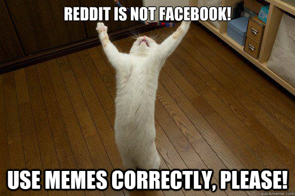 reddit is not facebook! use memes correctly, please! - reddit is not facebook! use memes correctly, please!  Dramatic Announcement Cat