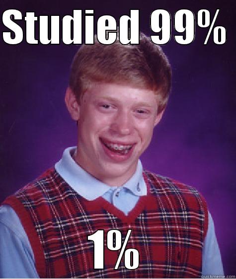 STUDIED 99%  1% Bad Luck Brian
