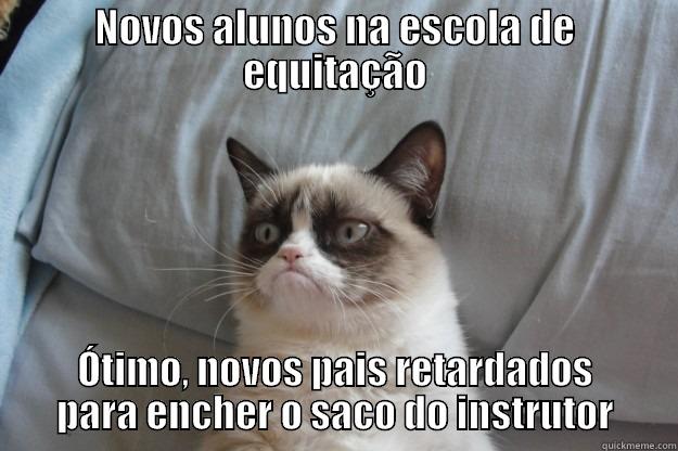 NOVOS ALUNOS NA ESCOLA DE EQUITAÇÃO ÓTIMO, NOVOS PAIS RETARDADOS PARA ENCHER O SACO DO INSTRUTOR Grumpy Cat