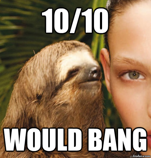 10/10 Would bang  rape sloth