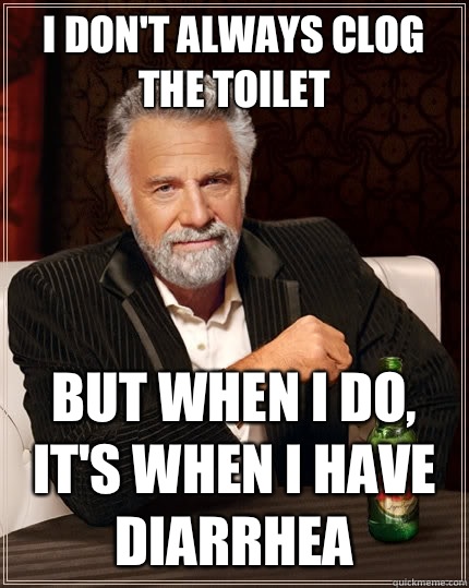 I don't always clog the toilet but when I do, It's when I have diarrhea  The Most Interesting Man In The World