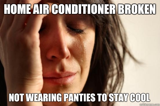Home air conditioner broken   not wearing panties to stay cool  - Home air conditioner broken   not wearing panties to stay cool   First World Problems