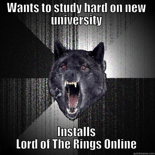 WANTS TO STUDY HARD ON NEW UNIVERSITY INSTALLS LORD OF THE RINGS ONLINE Insanity Wolf