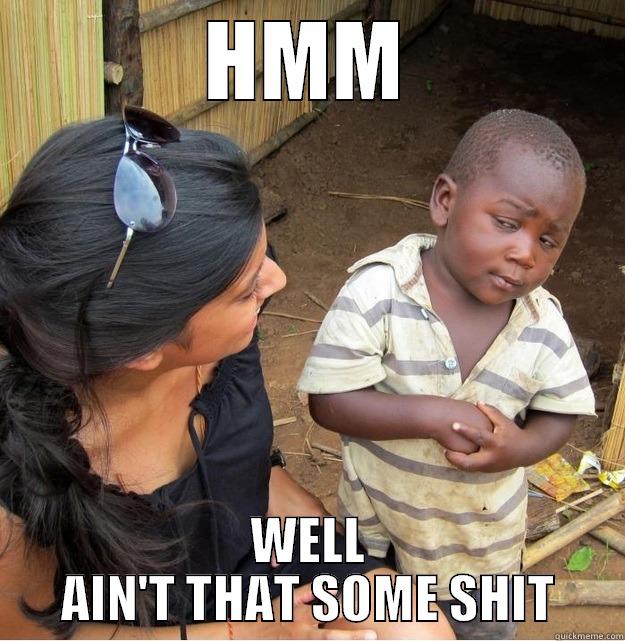 COMPELLING RESPONSE - HMM WELL AIN'T THAT SOME SHIT Skeptical Third World Kid