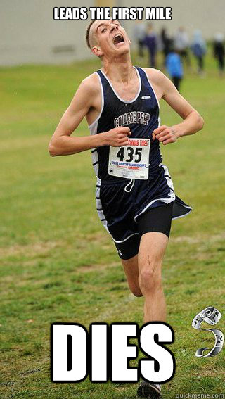 Leads the first mile dies  Freshman Cross Country Runner