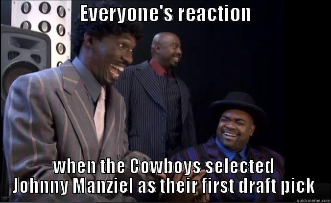                     EVERYONE'S REACTION                     WHEN THE COWBOYS SELECTED JOHNNY MANZIEL AS THEIR FIRST DRAFT PICK Misc