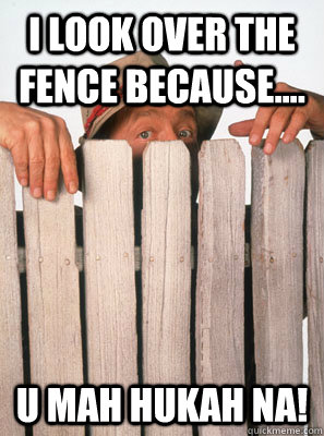 i look over the fence because.... u mah hukah na! - i look over the fence because.... u mah hukah na!  Home Improvement Wilson