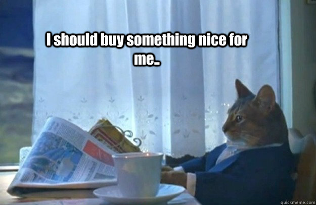 I should buy something nice for me..  Sophisticated Cat