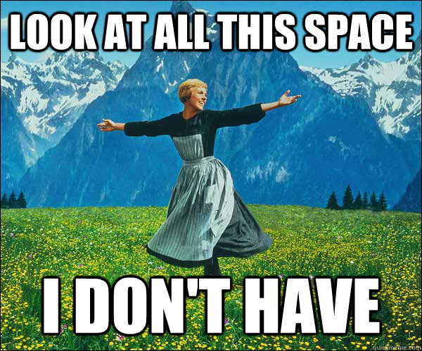 look at all this space I don't have  Look At All The Fucks I Give