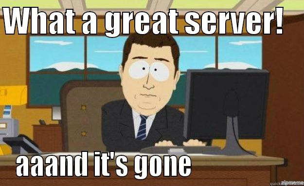 WHAT A GREAT SERVER!    AAAND IT'S GONE                    aaaand its gone