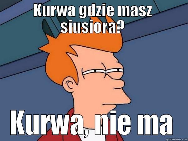 KURWA GDZIE MASZ SIUSIORA? KURWA, NIE MA Futurama Fry