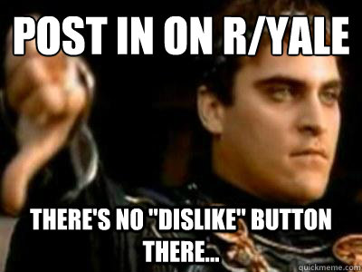 Post in on r/yale there's no 