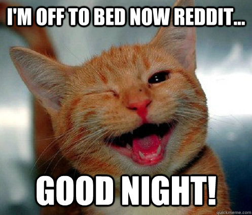 I'm off to bed now Reddit... good night! - I'm off to bed now Reddit... good night!  Innuendo Cat