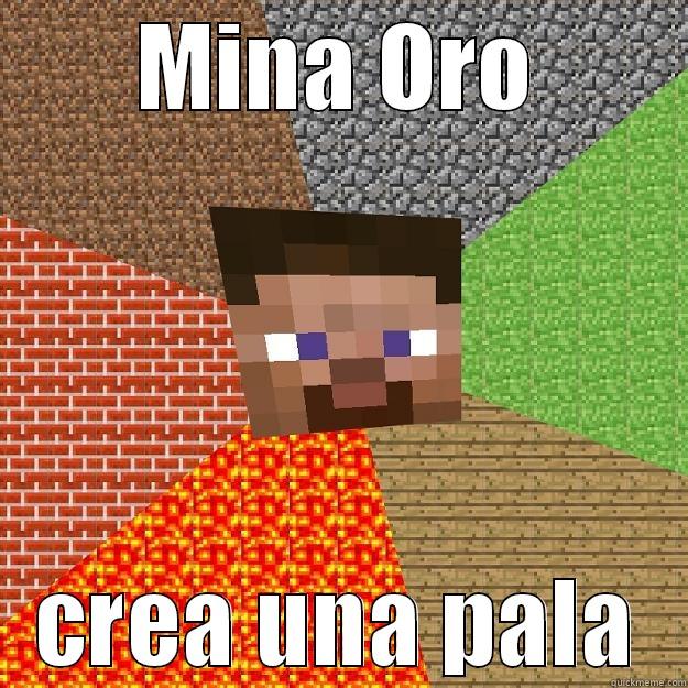 MINA ORO CREA UNA PALA Minecraft