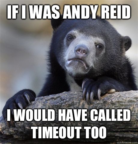 If I was Andy Reid I would have called timeout too  Confession Bear