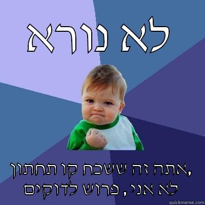 לא נורא - לא נורא אתה זה ששכח קו תחתון, לא אני , פרוש לדוקים Success Kid