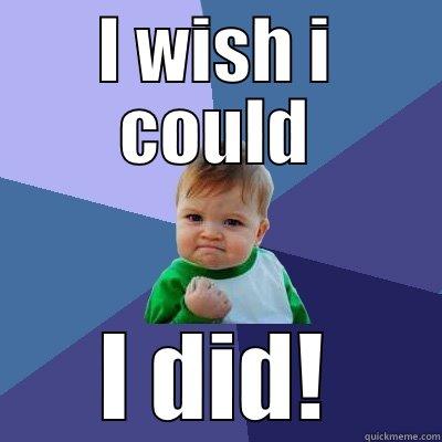 I WISH I COULD I DID! Success Kid