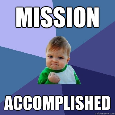 Mission Accomplished  Success Kid
