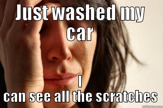 JUST WASHED MY CAR I CAN SEE ALL THE SCRATCHES First World Problems