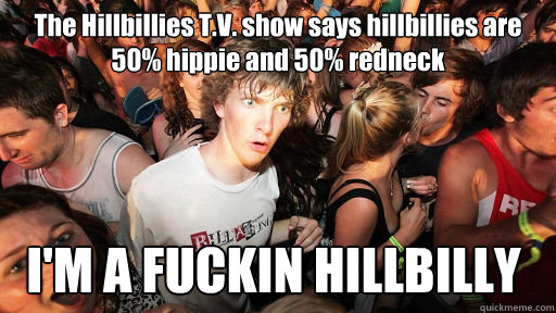 The Hillbillies T.V. show says hillbillies are 50% hippie and 50% redneck I'M A FUCKIN HILLBILLY  Sudden Clarity Clarence