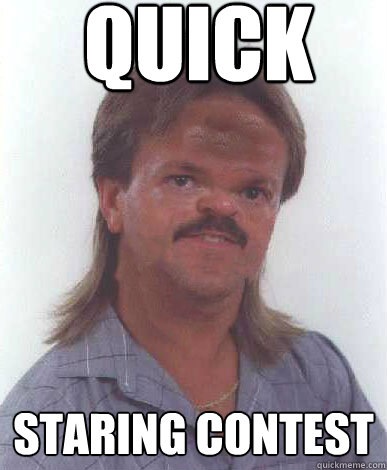 quick staring contest  