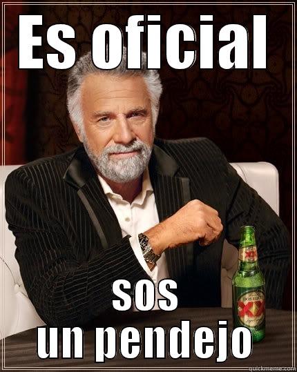 ES OFICIAL SOS UN PENDEJO The Most Interesting Man In The World