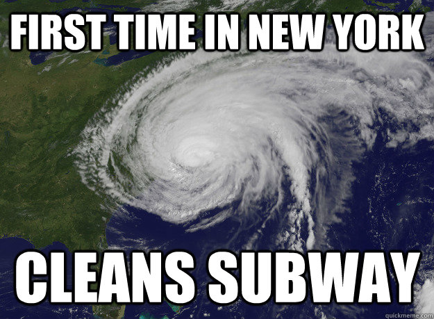 First time in New York Cleans subway - First time in New York Cleans subway  Good Guy Hurricane Sandy