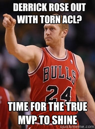 Derrick Rose out with torn ACL? Time for the true MVP to shine - Derrick Rose out with torn ACL? Time for the true MVP to shine  Brian Scalabrine