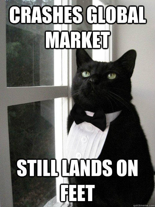 crashes global market still lands on feet  One Percent Cat