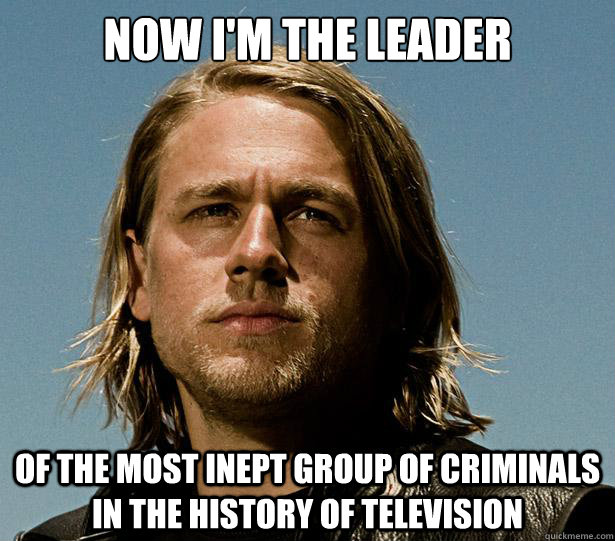 now i'm the leader of the most inept group of criminals in the history of television  