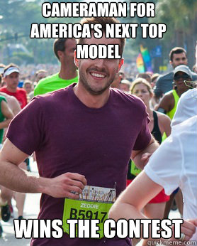 cameraman for America's next top model  wins the contest  Ridiculously photogenic guy