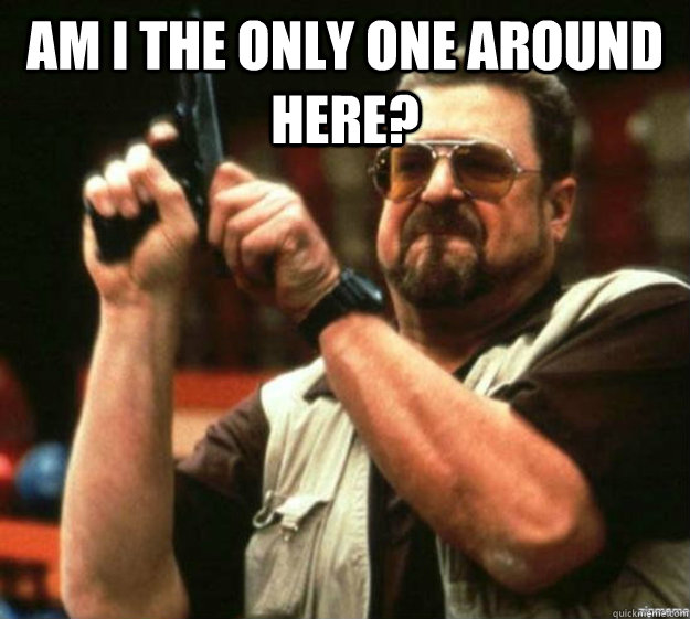 am i the only one around here?   
