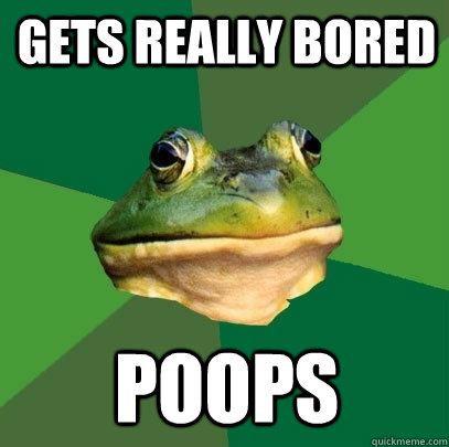 gets really bored poops   Foul Bachelor Frog