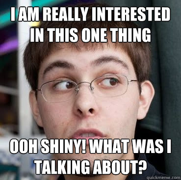 I am really interested in this one thing Ooh shiny! What was i talking about?  Sheeple Ty