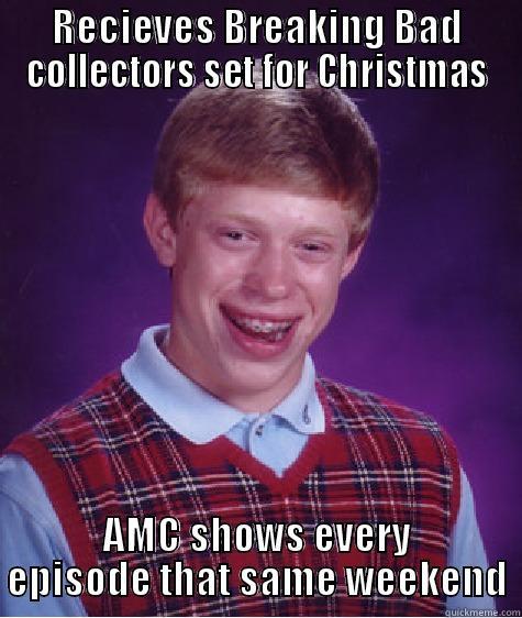 RECIEVES BREAKING BAD COLLECTORS SET FOR CHRISTMAS AMC SHOWS EVERY EPISODE THAT SAME WEEKEND Bad Luck Brian