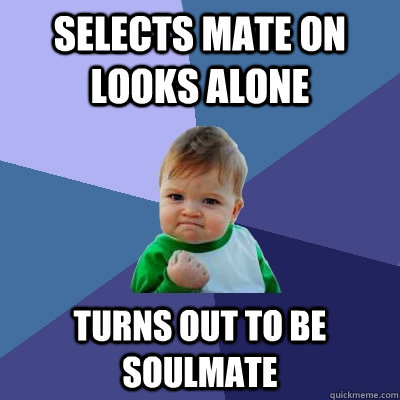 Selects mate on looks alone turns out to be soulmate  Success Kid