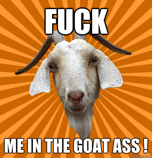 FUCK ME IN THE GOAT ASS !  