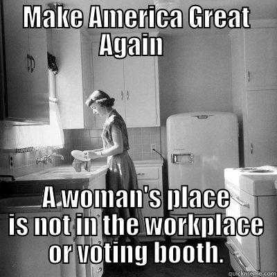 MAKE AMERICA GREAT AGAIN   A WOMAN'S PLACE IS NOT IN THE WORKPLACE OR VOTING BOOTH. Misc