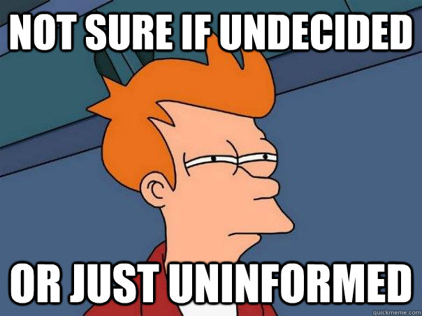 Not sure if undecided   Or just uninformed - Not sure if undecided   Or just uninformed  Futurama Fry