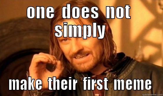ONE  DOES  NOT  SIMPLY MAKE  THEIR  FIRST  MEME Boromir