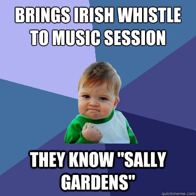 Brings Irish whistle to music session They know 