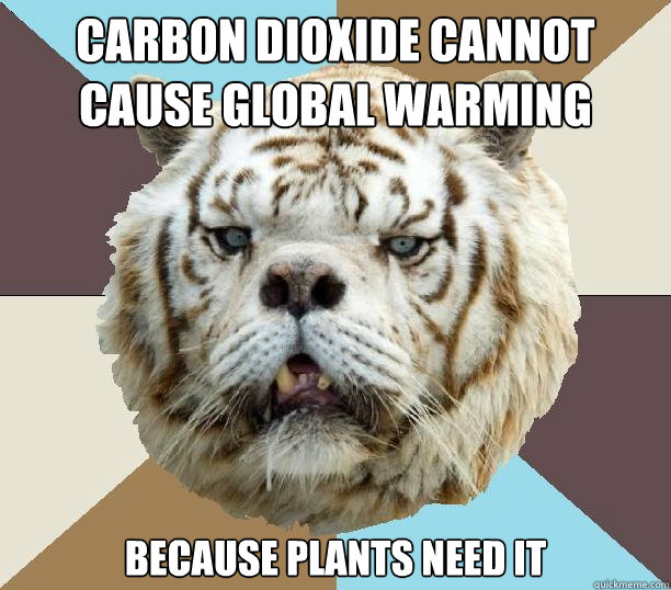 carbon dioxide cannot cause global warming because plants need it  Kenny the Retarded Tiger