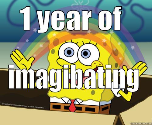 1 YEAR OF  IMAGIBATING Spongebob rainbow