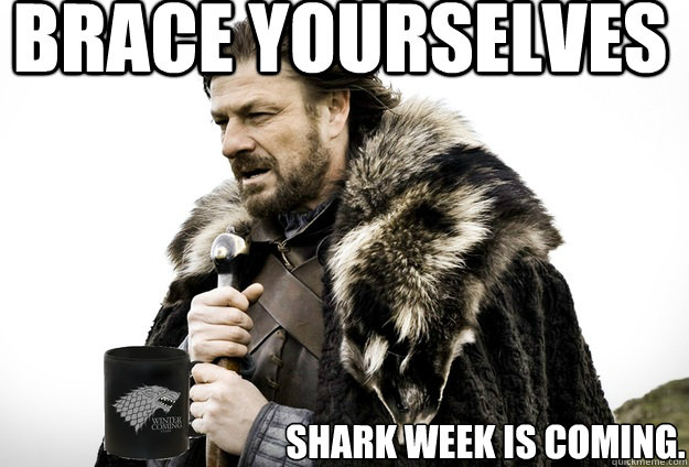 Brace Yourselves  Shark Week is Coming.  Tea break Ned Stark