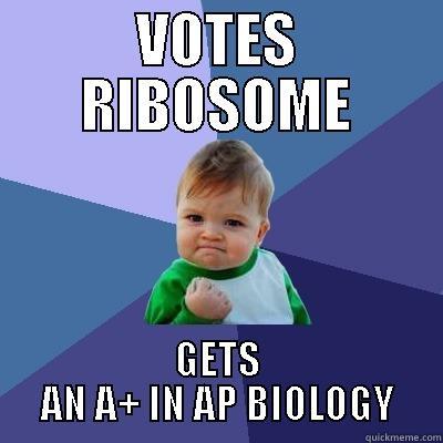 Ribosome Win - VOTES RIBOSOME GETS AN A+ IN AP BIOLOGY Success Kid