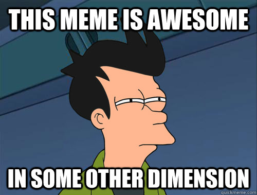 This meme is awesome in some other dimension  Parallel Fry