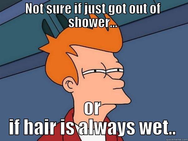 NOT SURE IF JUST GOT OUT OF SHOWER... OR IF HAIR IS ALWAYS WET.. Futurama Fry
