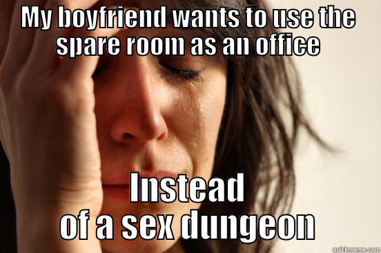 MY BOYFRIEND WANTS TO USE THE SPARE ROOM AS AN OFFICE INSTEAD OF A SEX DUNGEON First World Problems