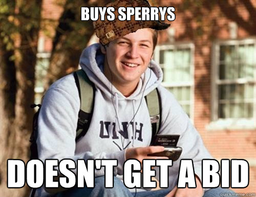 Buys Sperrys DOESN'T GET A BID  College Freshman